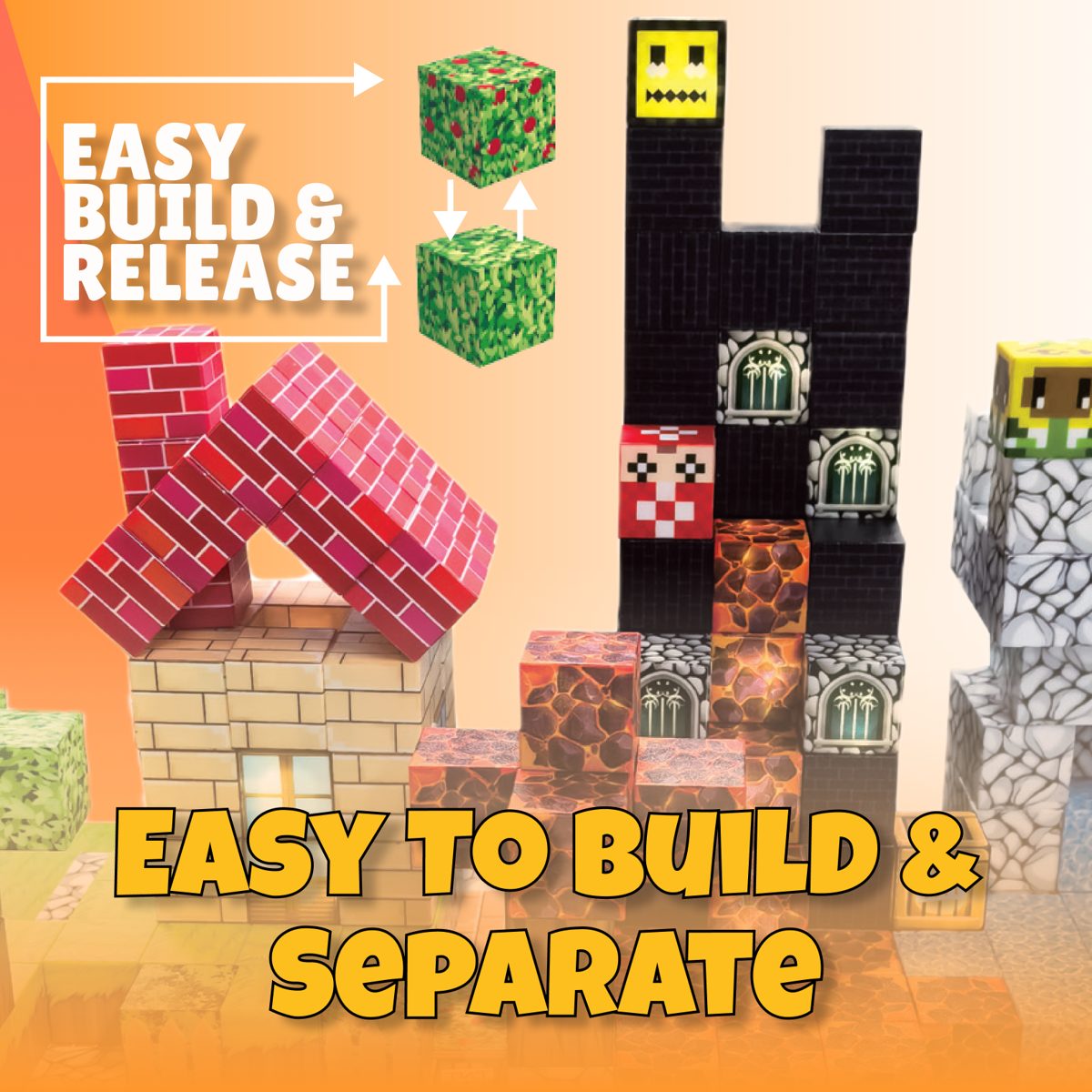 Easy to build and separate magnetic blocks