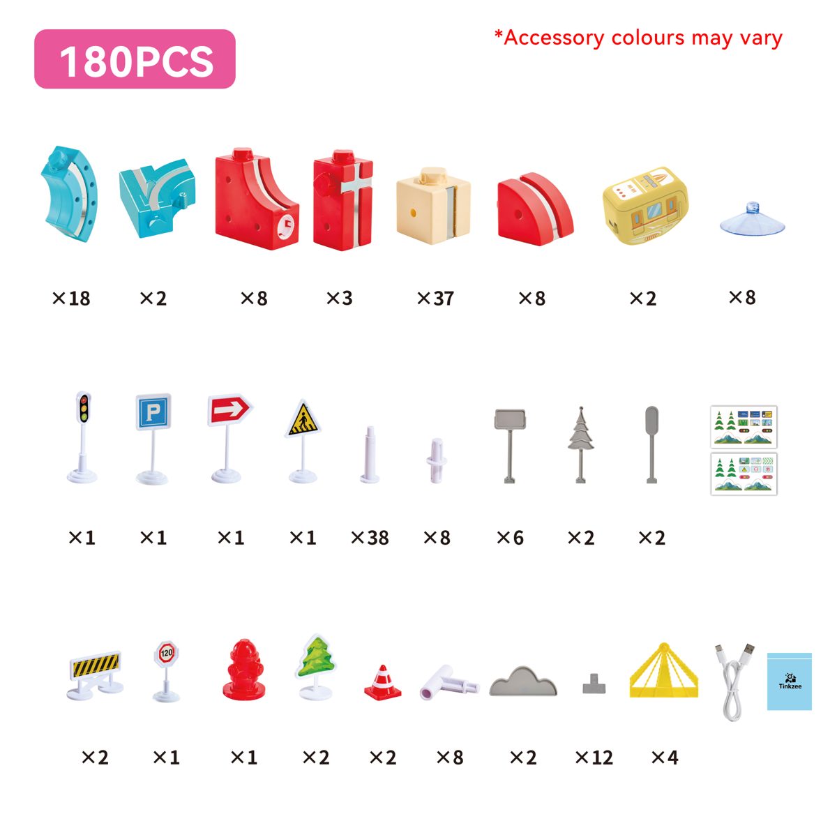 All 180 pieces in the set